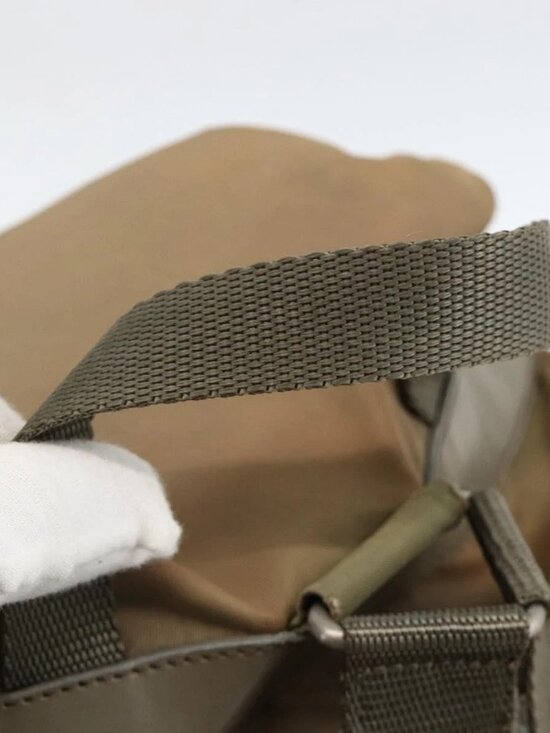 PRADA Backpack Nylon Khaki Silver Auth YKZ1086 main image 11